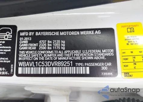 2013 BMW X1 xDrive28I from USA, damaged, VIN WBAVL1C53DVR89251